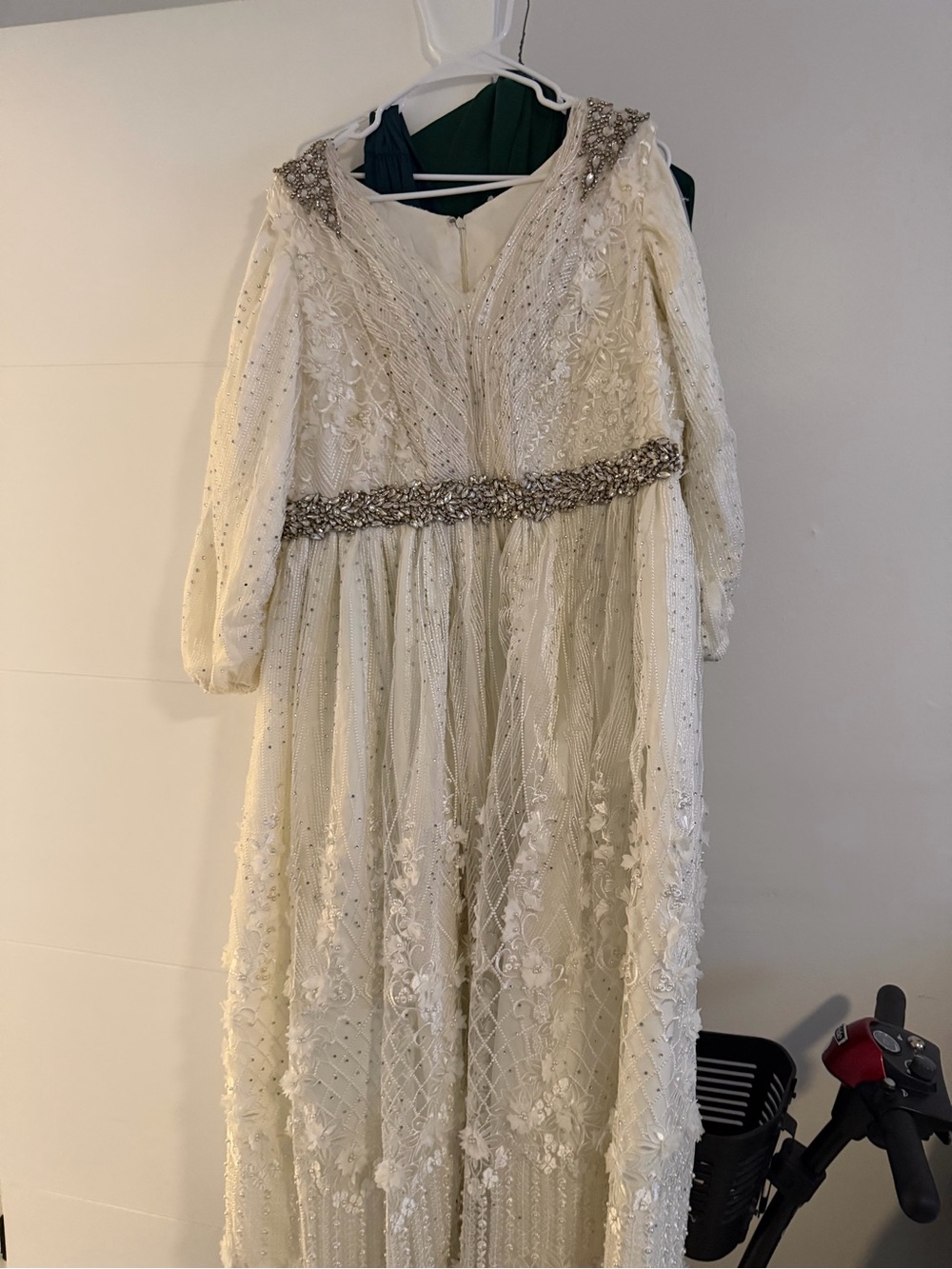 Girls Ivory Beaded Lace Special Occasion Dress